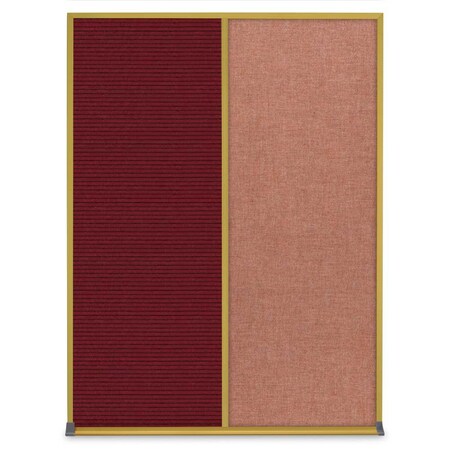 United Visual Products Single Door Radius Corkboard, 24"X36", G UV8001-GOLD-PEARL